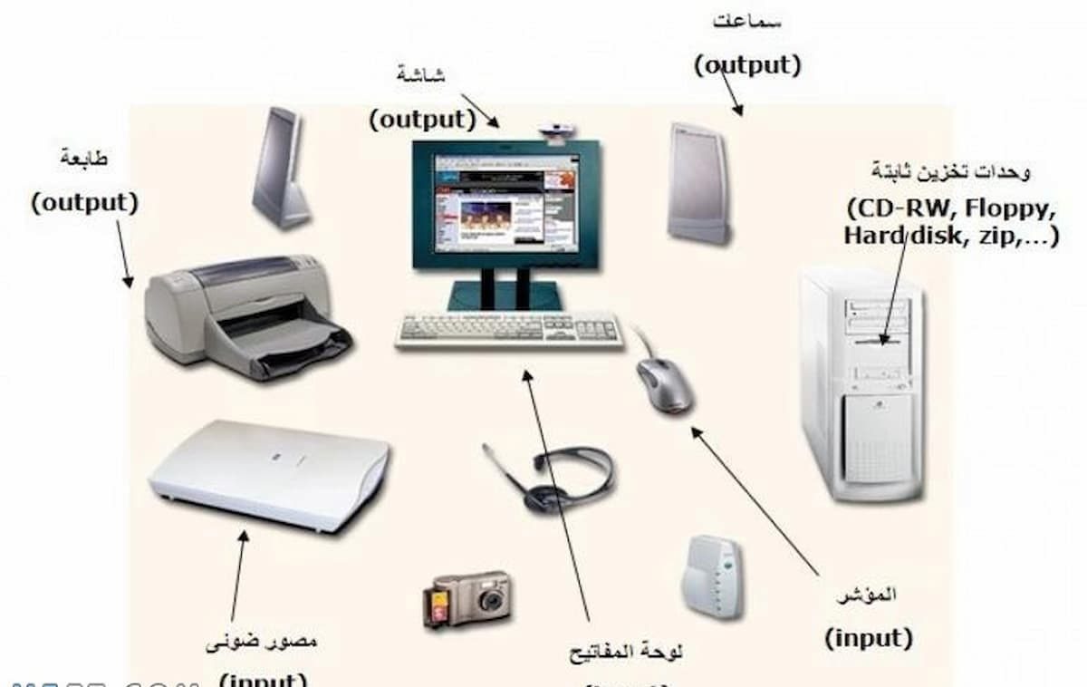 من مكونات الحاسب الالي المادية